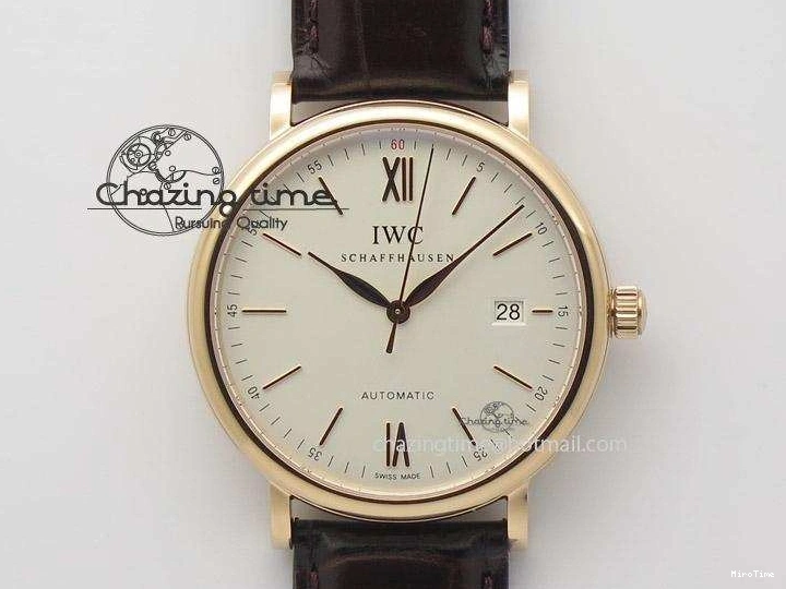 MIROTIME 1223 Modern Portofino SCHAFFHAUSEN RG MKF 1:1 V2 Best Edition White Dial On Brown Leather Strap A 7344
